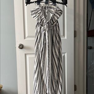 SHEIN Black and White Striped Frenchy Dress